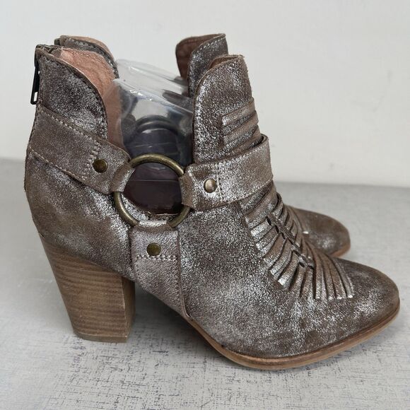 Ariat Unbridled Metallic Leather Jaelle Western Ankle Boots Harness Rodeo 8 M - Picture 5 of 15